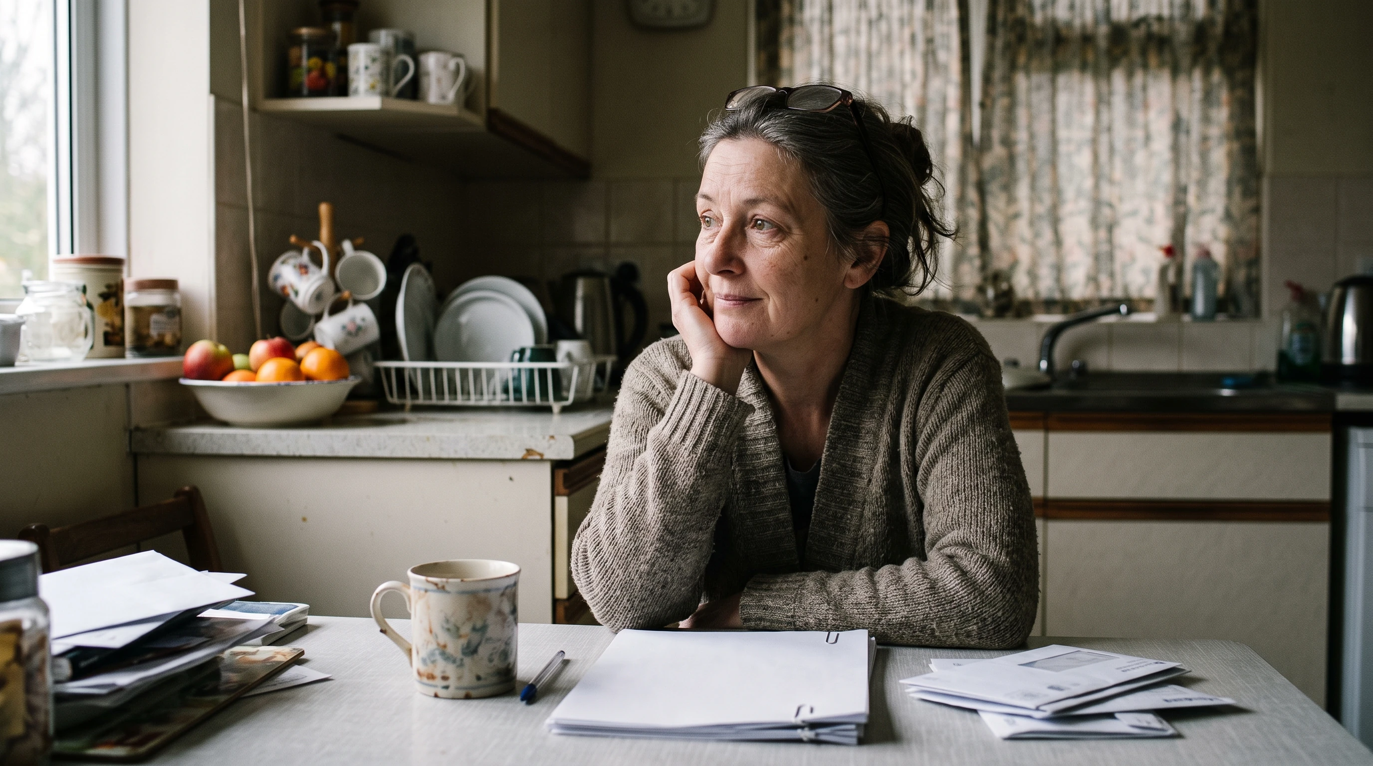 A person at home reviewing paperwork about Automatic Exemption from Penalty (AEP) 2026.