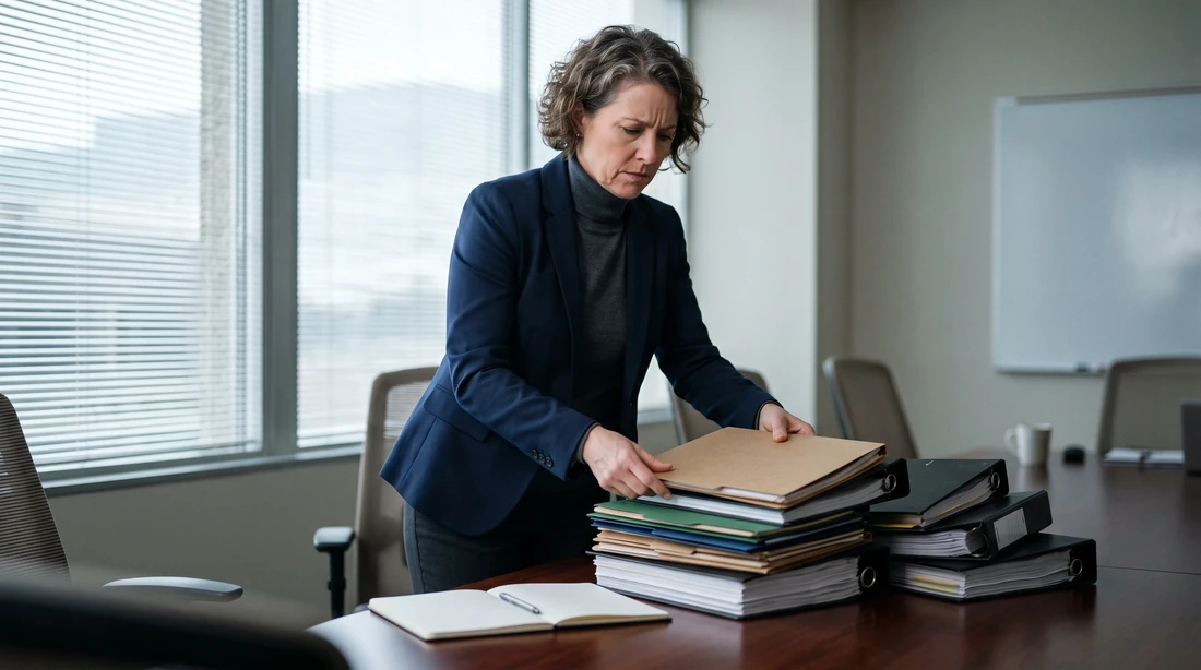 A person at home reviewing paperwork about IRS ERC Audit.