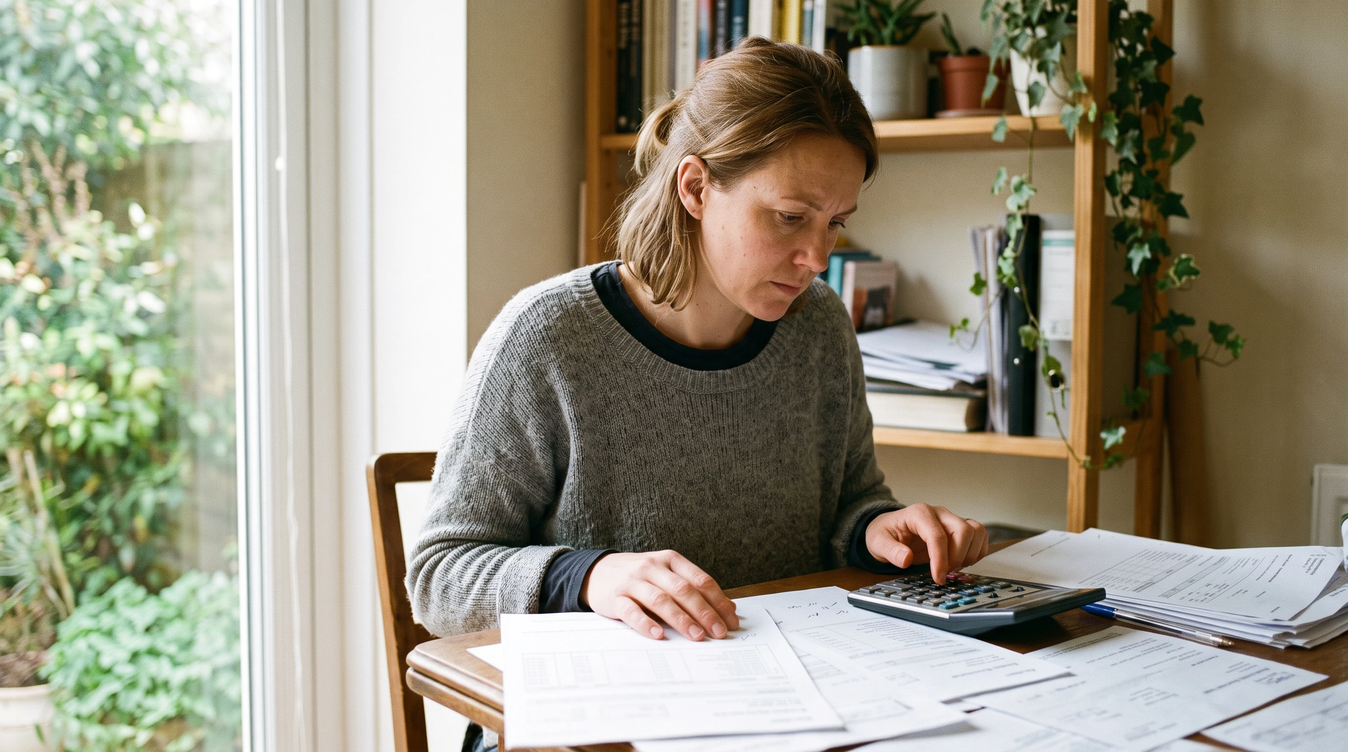 A person at home reviewing paperwork about Estimated Tax Penalty Rate 2026.