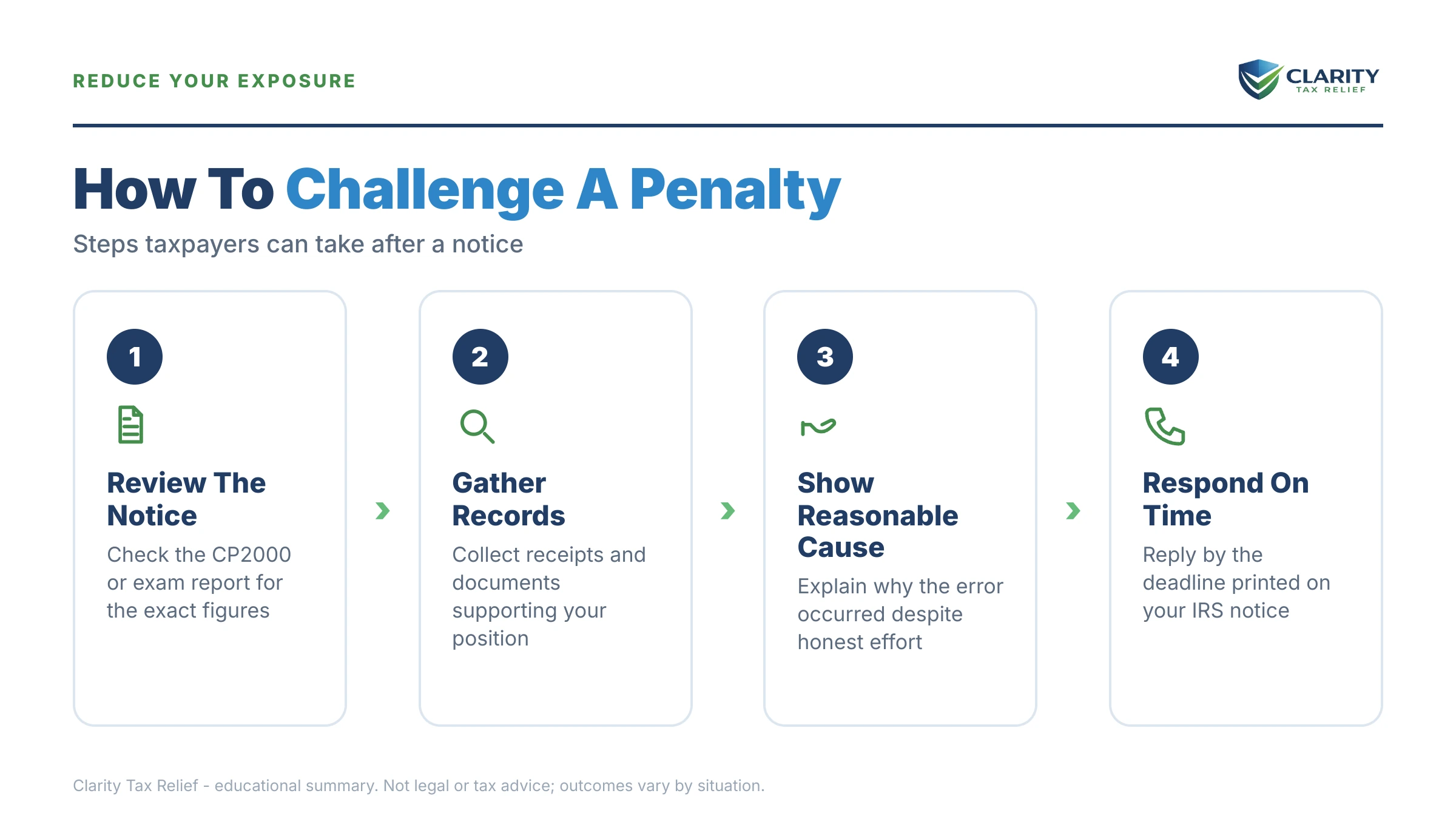 Infographic: timelines, costs and options for IRS Accuracy-Related Penalty Statistics.