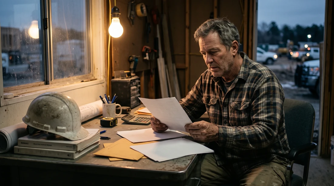 A person at home reviewing paperwork about IRS ERC Fraud and Disallowed Claims.