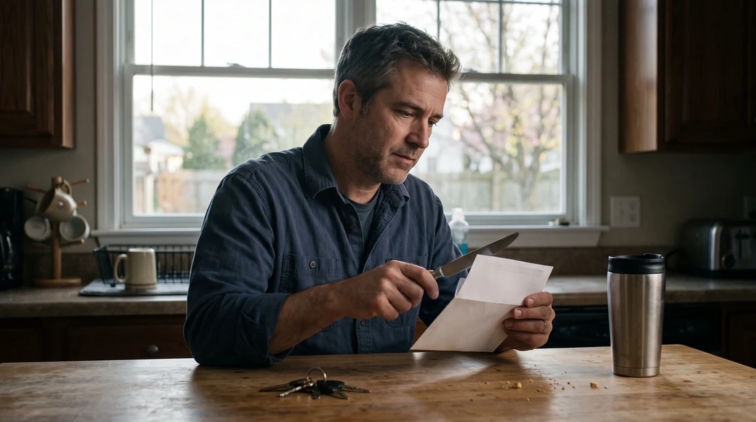 A person at home reviewing paperwork about IRS FY2025 Audit Enforcement Statistics.