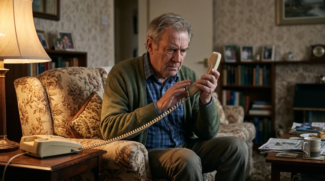 A person at home reviewing paperwork about Government Impersonation Scam Losses 2024.