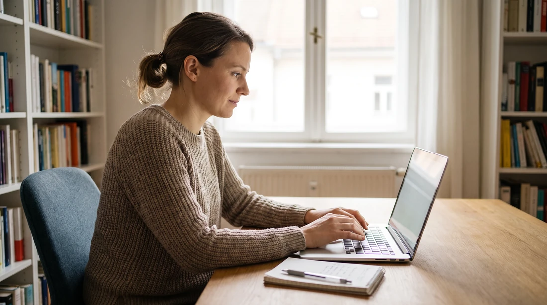 A person at home reviewing paperwork about IRS Identity Protection PIN.