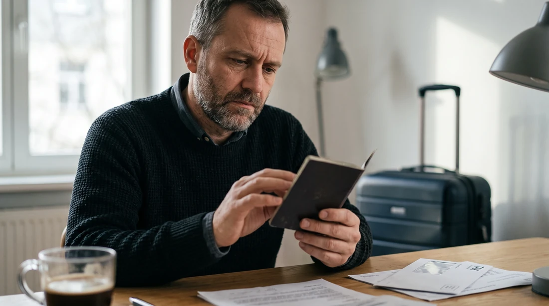A person at home reviewing paperwork about IRS Passport Revocation Tax Debt Threshold in 2026.