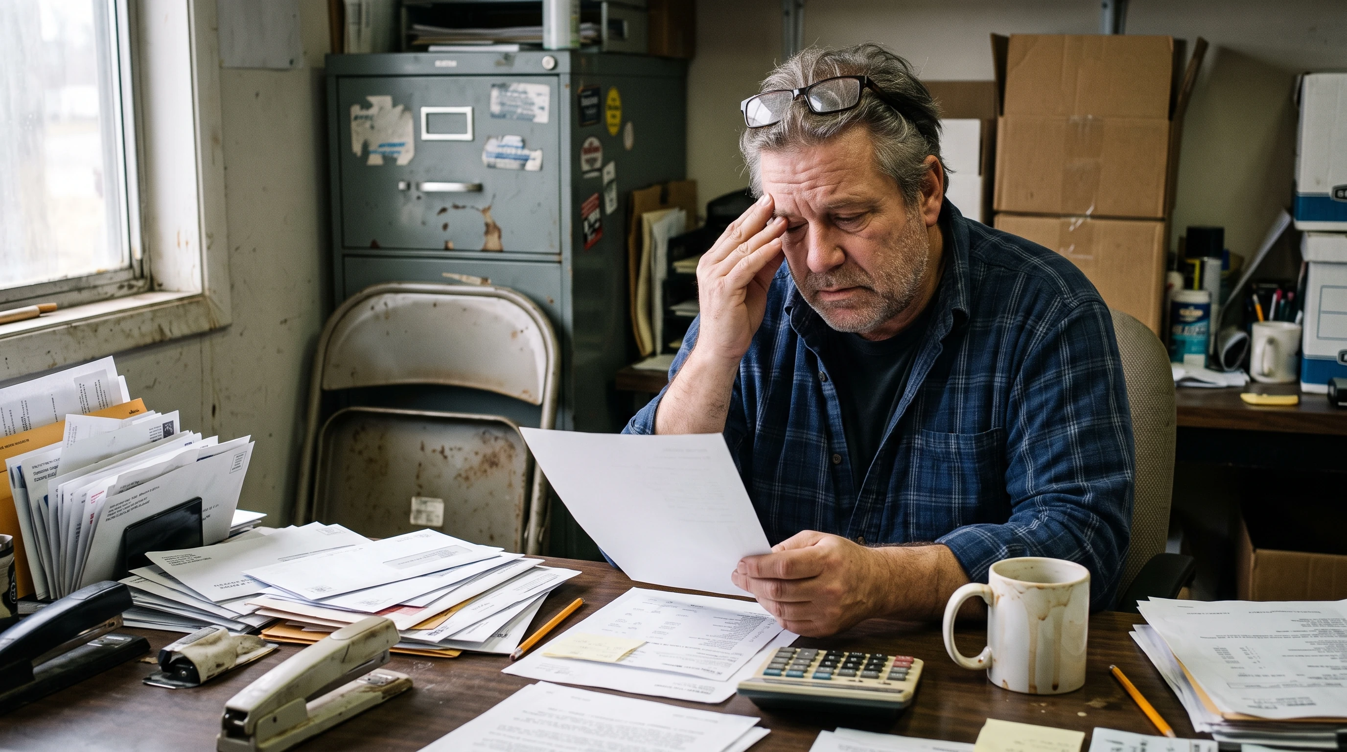 A person reviewing an IRS Letter 1153 at home.
