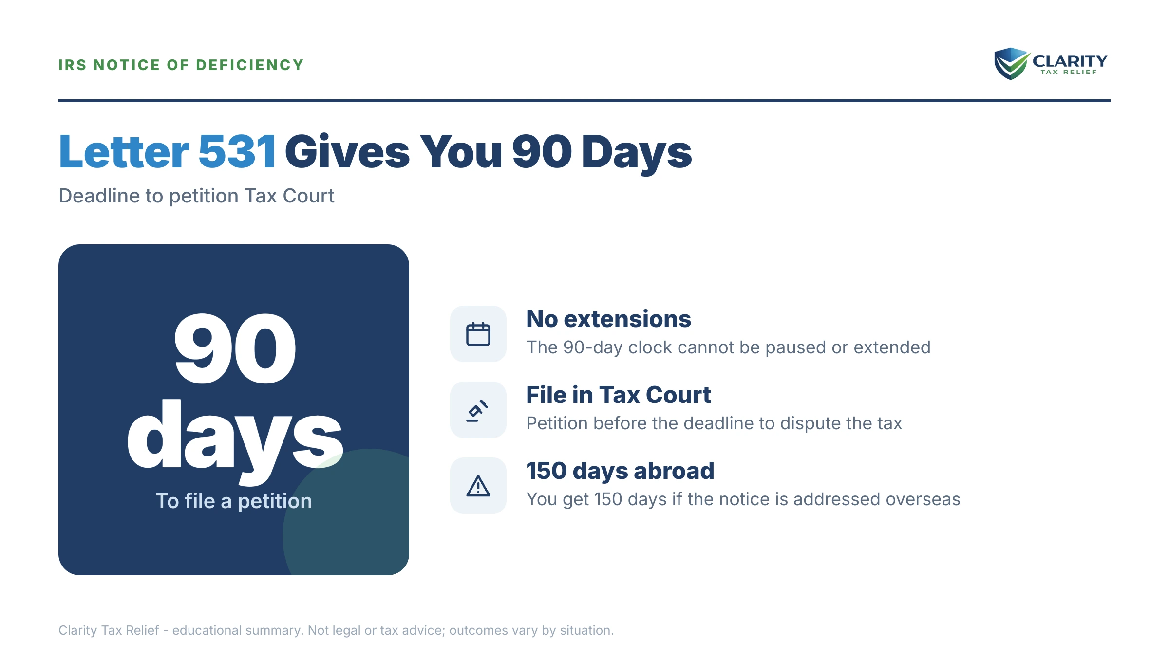 Infographic: key facts and deadlines for the IRS Letter 531.