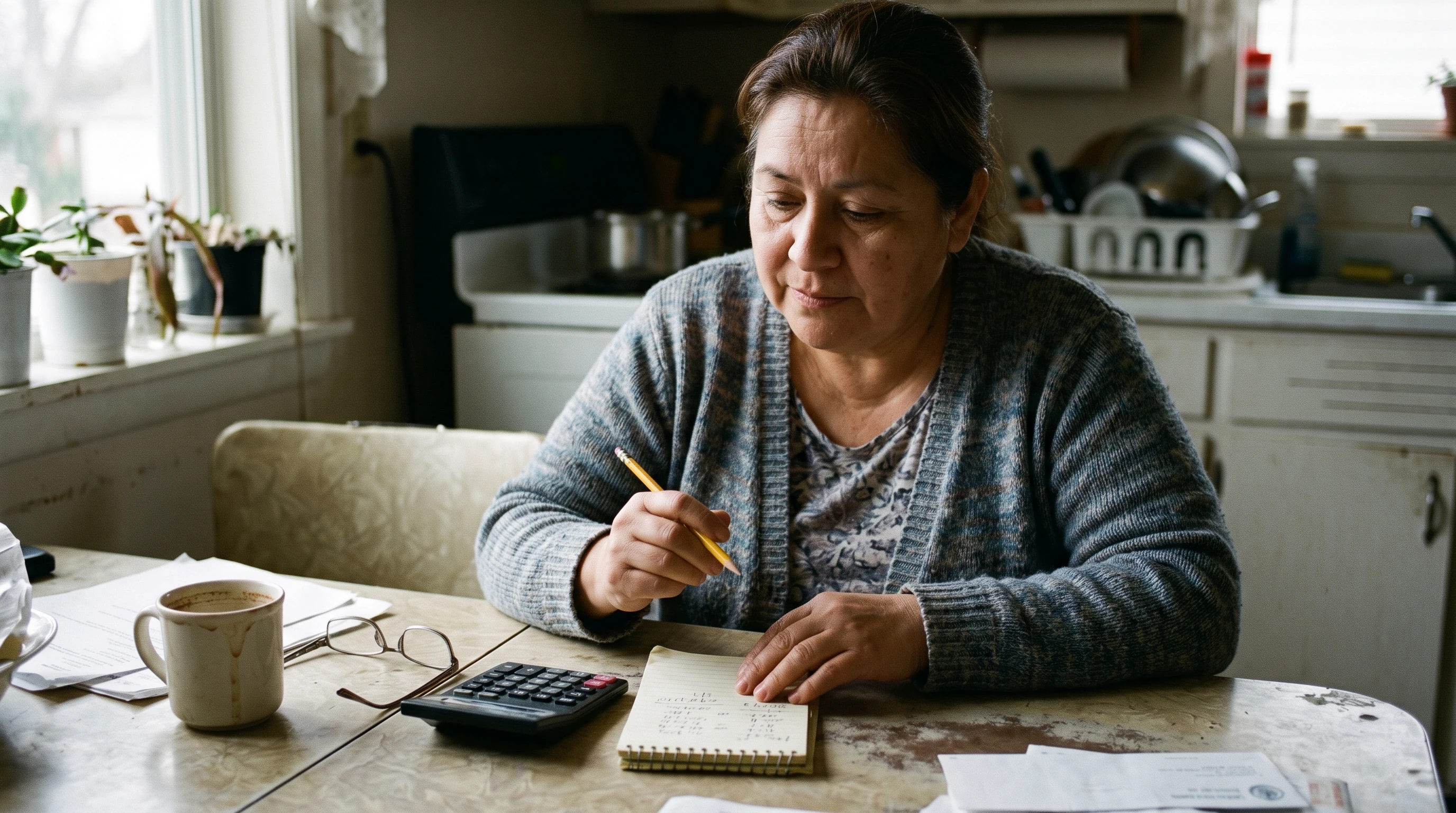 A person at home reviewing paperwork about Offer in Compromise Acceptance Rate 2026.