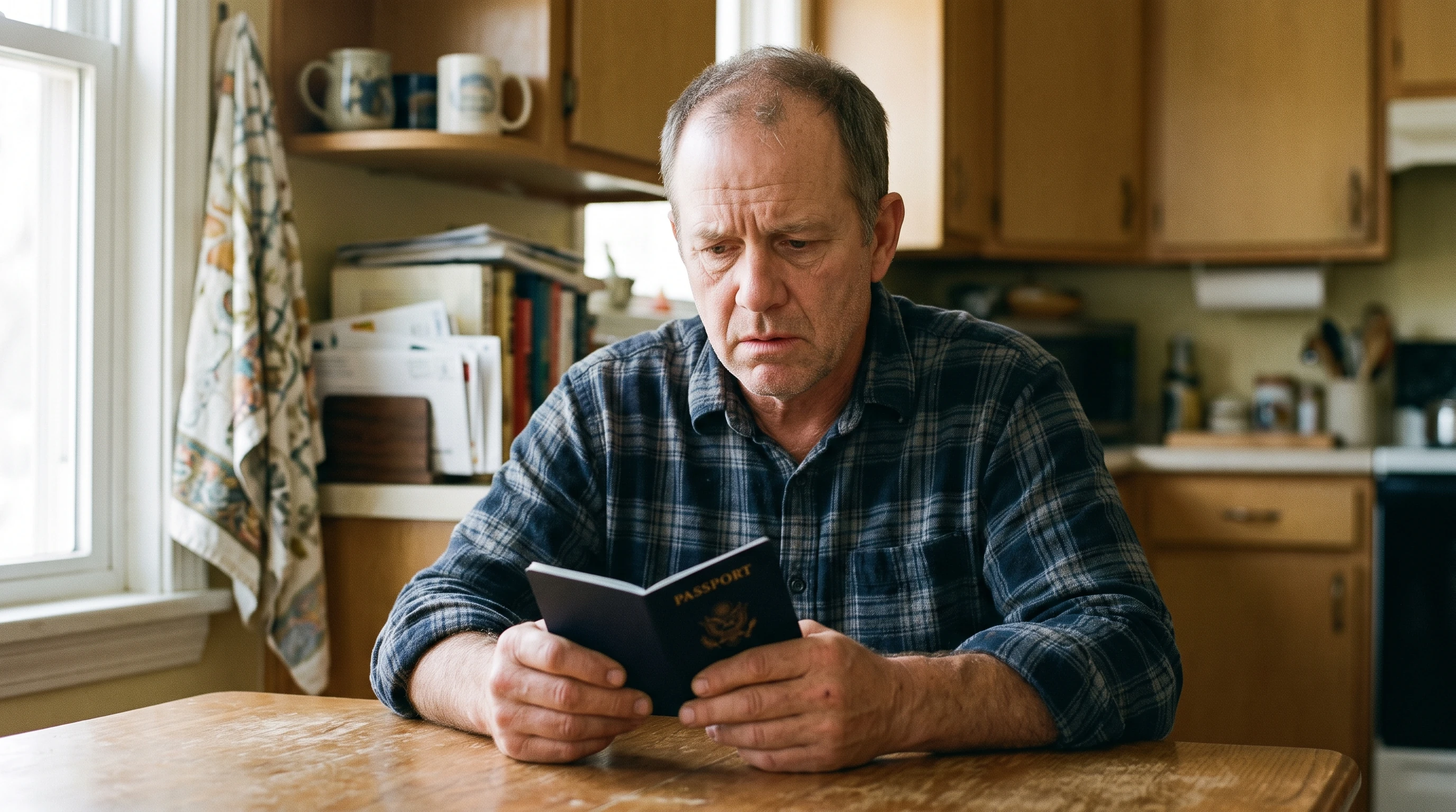 A person at home reviewing paperwork about Passport Denied for Tax Debt.