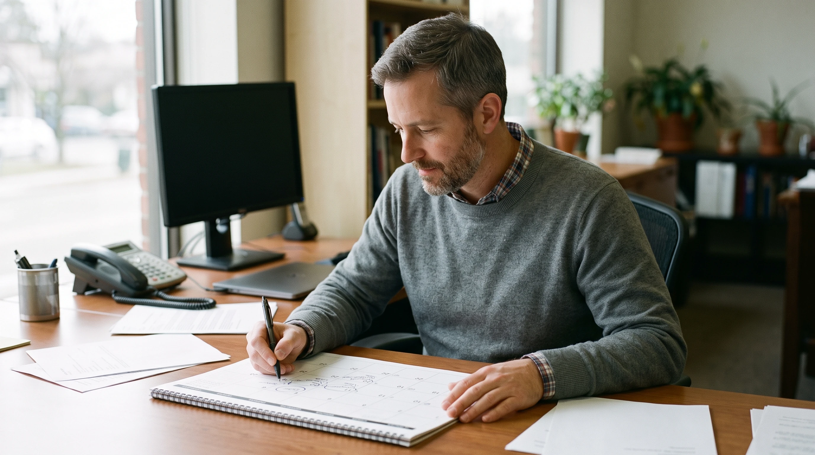 A person at home reviewing paperwork about Quarterly Estimated Tax Deadlines 2026.